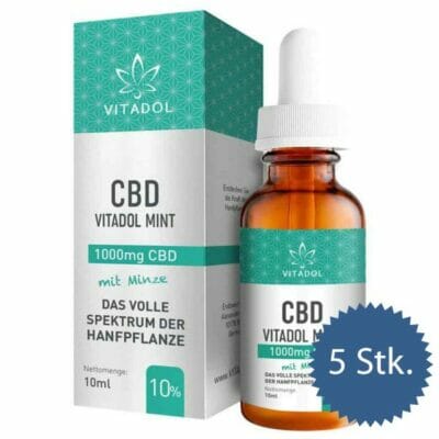 5 x Vitadol Mint - Bio CBD Öl 10% (1.000mg) - 10ml