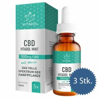 3 x Vitadol Mint - Bio CBD Öl - 5% (500mg) - 10ml