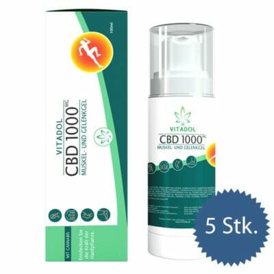 5 x Vitadol CBD 1000 Muskel- und Gelenkgel – 100ml