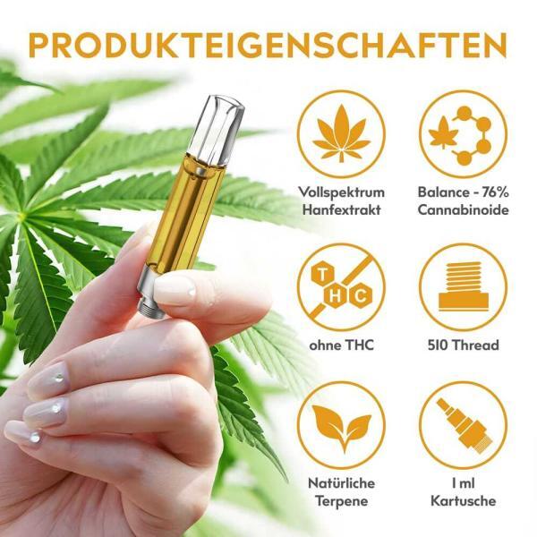 eos BALANCE CBD Extraktkartusche 76% Cannabinoide (1 ml ) – Bild 7